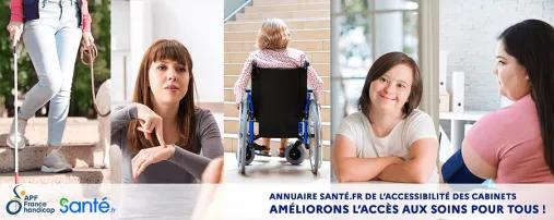 Annuaire santé.fr de l'accessibilité des cabinets : améliorons l'accès aux soins pour tous.